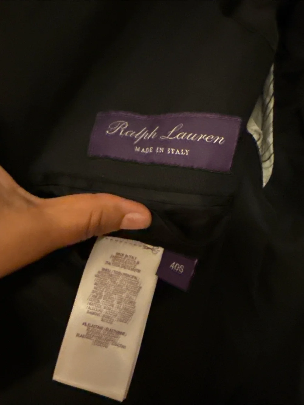 Ralph Lauren Purple Label Black Two-Button Men's Blazer